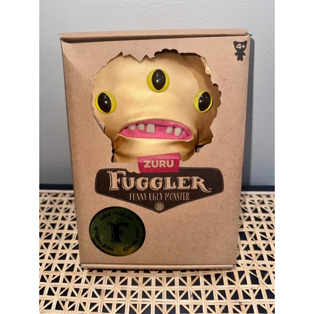 Zuru Fuggler Funny Ugly Gold Fuggler Three Eyed 9" Plush Monster - NEW in Box